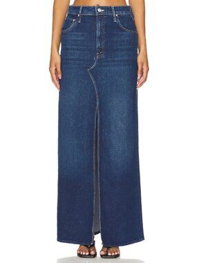 Mother Superior Size 23 The Bombshell Denim Jean Maxi Skirt in Cannonball NEW